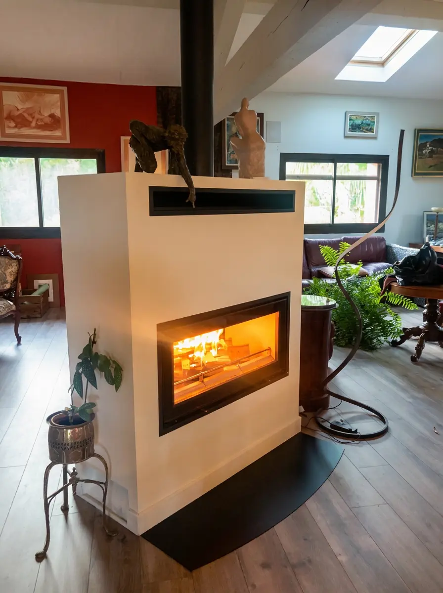 Habillage placo finalisé en alignement de porte, installation d'un insert à Saleilles par Vesta Argelès